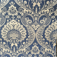 Load image into Gallery viewer, Navy &amp; gold Damask wallpaper - Walnut lane
