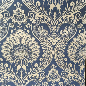 Navy & gold Damask wallpaper - Walnut lane