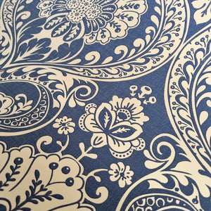 Navy & gold Damask wallpaper - Walnut lane