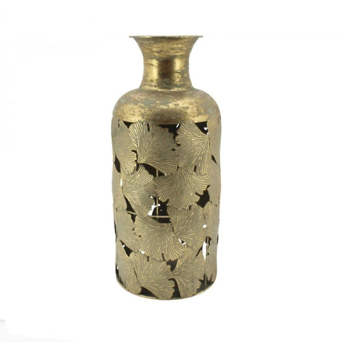 Large antique gold metal vase - Walnut lane