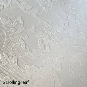 Scrolling leaf paintable wallpaper - Walnut lane