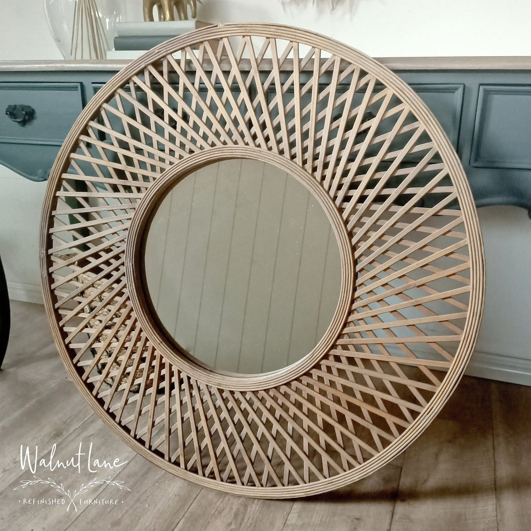 Rattan mirror - Walnut lane