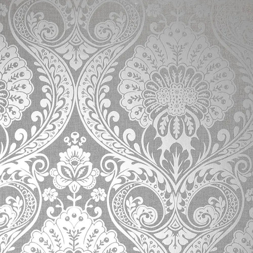 Silver Damask wallpaper - Walnut lane